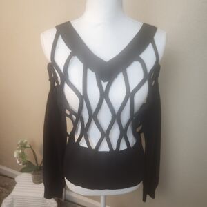 Akira Black Cage Catch Me If You Can Top L/XL NWT (5723)